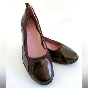 Taryn Rose ADIN Taupe Brown Patent Leather Ballet Flat 8